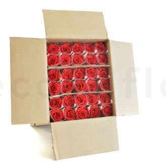 Roses sur tige stabilis&eacute;es vrac 50cm - 30 Unit&eacute;s - Rouge