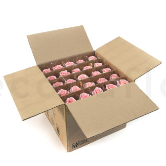 Roses on stem jumbled 30cm Preserved - 25 Units - Light Pink