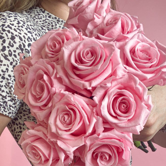 Rose mit St&auml;ngel Bulk 30 cm Stabilisiert - 25 St&uuml;ck - Hellrosa