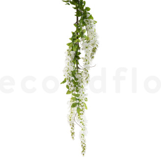 Artificial Wisteria Branch - White