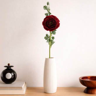 Artificial Ranunculus on Stem - Red