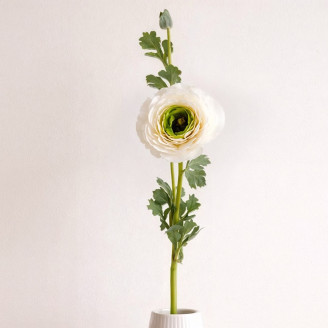 Ran&uacute;nculo con tallo Artificial - Blanco