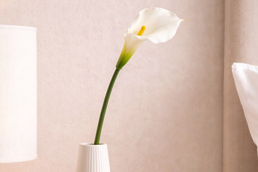 K&uuml;nstliche Calla mit Stiel - Cremefarben