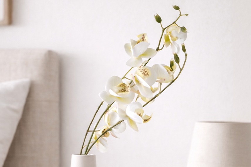 Ramo di Orchidee Artificiale - Crema