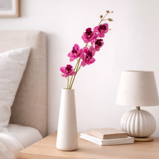 Branche d'Orchid&eacute;es Artificielle - Rose Fonc&eacute;