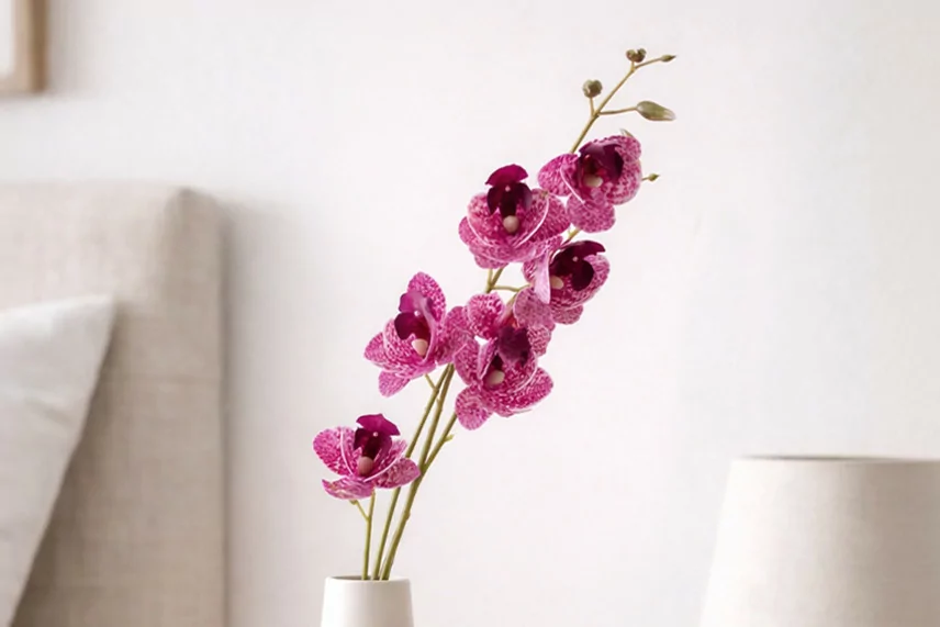 Ramo di Orchidee Artificiale - Rosa scuro