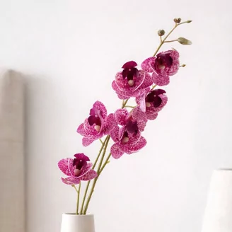 K&uuml;nstlicher Orchideenzweig - Dunkelrosa