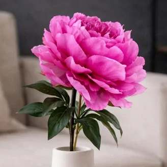 Artificial Peony on Stem - 1 Unit - Dark Pink
