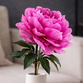 Pivoine Artificielle sur tige - 1 Unit&eacute; - Rose Fonc&eacute;