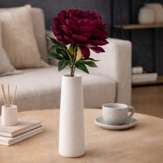 Peonia Artificiale su stelo - 1 unit&agrave; - Bordeaux