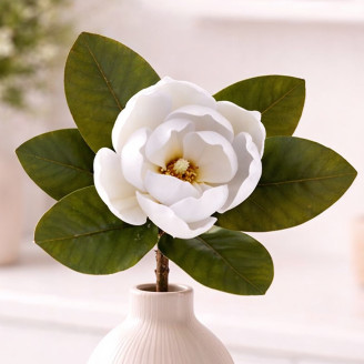 K&uuml;nstliche Magnolia mit Stiel - Wei&szlig;