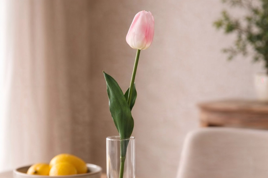 Tulipano Artificiale su stelo - Rosa