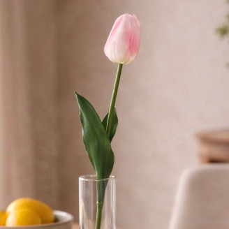 Tulip&aacute;n Artificial con tallo - Rosa