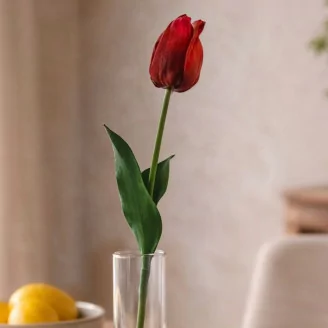 Artificial Tulip on Stem - Burgundy