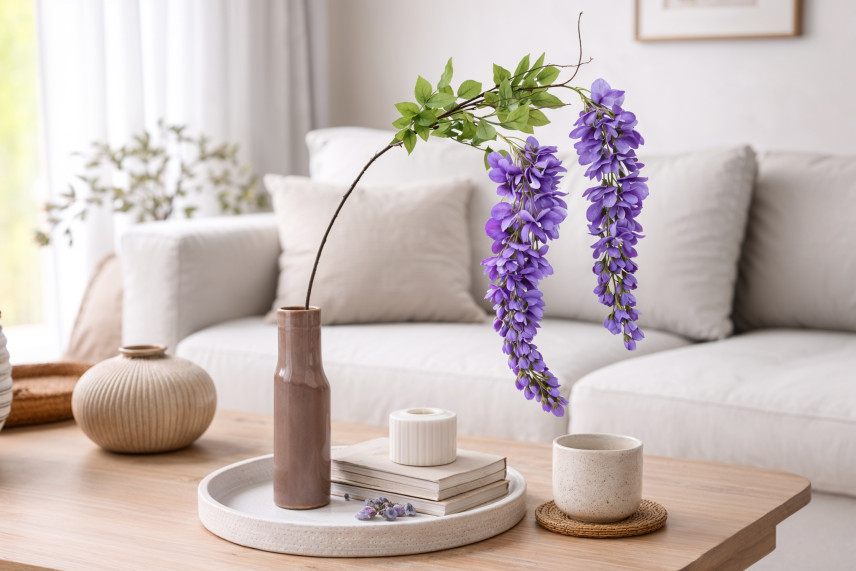 K&uuml;nstlicher Glyzinienzweig - Violett