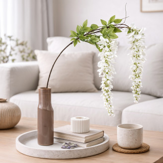 Artificial Wisteria Branch - White