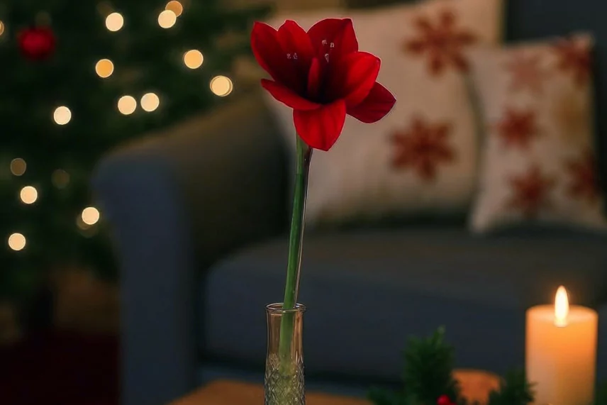 Amaryllis artificielle Rouge