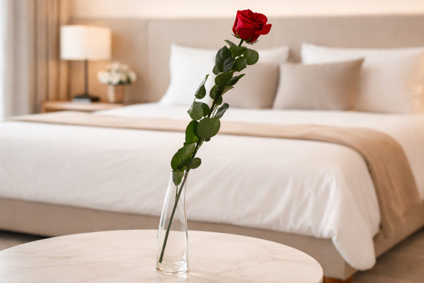 Rose mit St&auml;ngel 50cm Stabilisiert - 30 St&uuml;ck - Rot