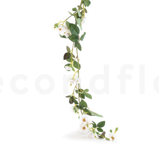 K&uuml;nstliche Rosen-Girlande - Wei&szlig;