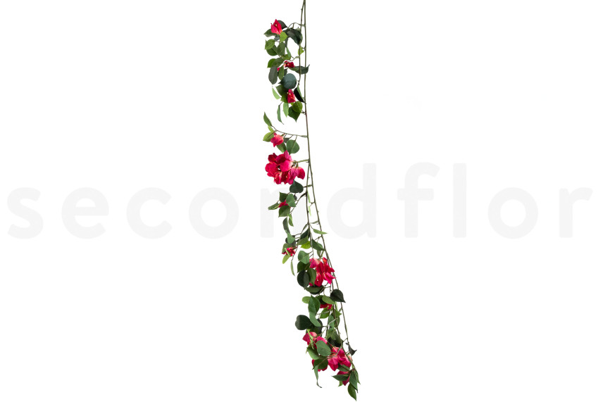 Fire-Resistant Artificial Bougainvillea Garland - Fuchsia