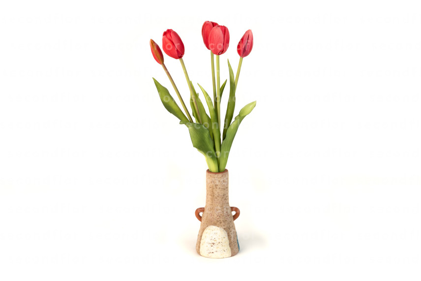 Bouquet de Tulipes Artificielles - Rose Fonc&eacute;