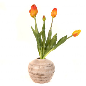 Ramo de Tulipanes Artificiales - Naranja