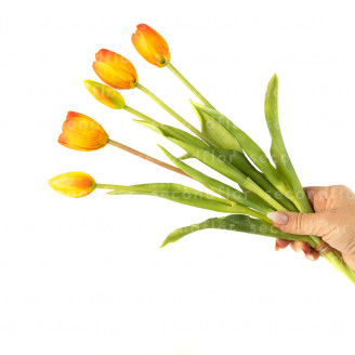 Ramo de Tulipanes Artificiales - Naranja