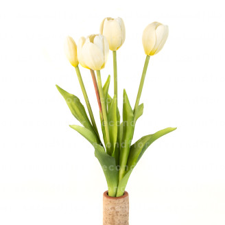 Ramo de Tulipanes Artificiales - Crema