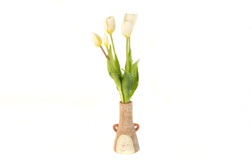 Bouquet de Tulipes Artificielles - Cr&egrave;me