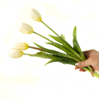 Bouquet di Tulipani Artificiali - Crema