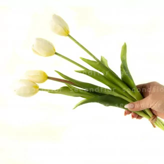K&uuml;nstlicher Tulpenstrau&szlig; - Cremefarben