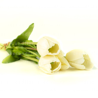 Ramo de Tulipanes Artificiales - Crema