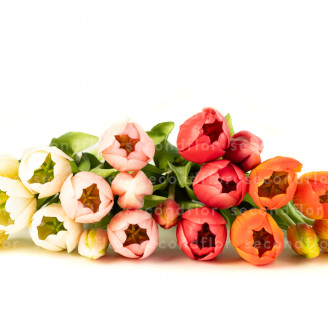 Bouquet de Tulipes Artificielles - Cr&egrave;me