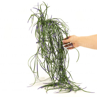 Fire-Retardant Artificial Hanging Grass - Green & Purple