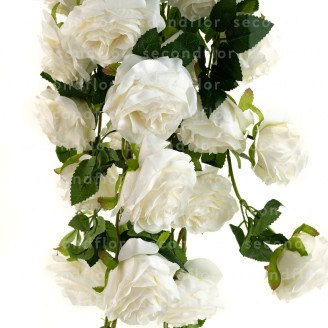 Chute de Roses Artificielle - Cr&egrave;me