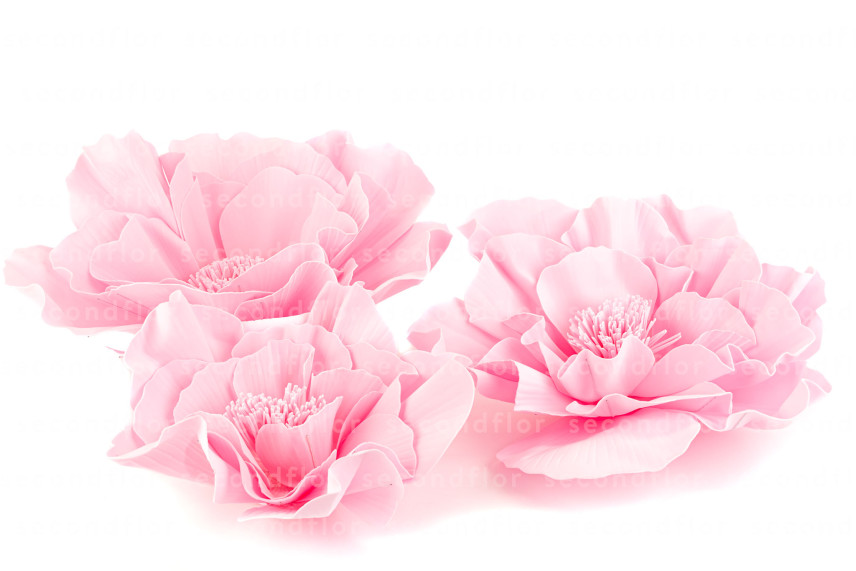 K&uuml;nstliche Riesen-Kamelie - 3 St&uuml;ck - Rosa