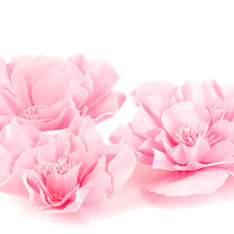 Artificial Giant Camellia - Set of 3 - Pink