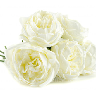 Bouquet de Pivoines Artificielles - Cr&egrave;me