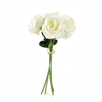 Bouquet de Pivoines Artificielles - Cr&egrave;me