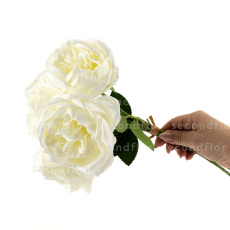 Bouquet de Pivoines Artificielles - Cr&egrave;me