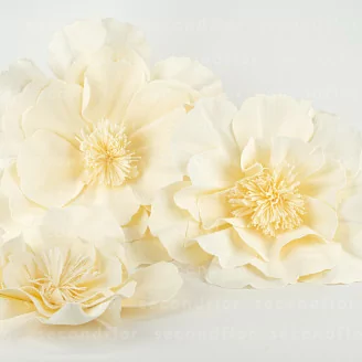 K&uuml;nstliche Riesen-Kamelie Creme (x3)