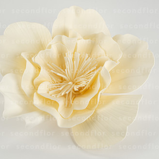 Camelia Gigante Artificiale - 3 Unit&agrave; - Crema