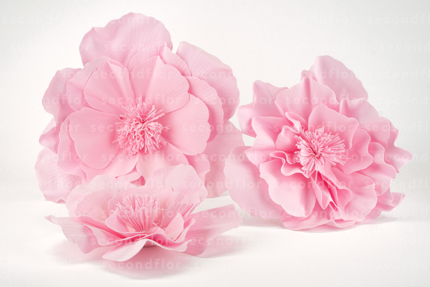 Cam&eacute;lia G&eacute;ant Artificiel - 3 Unit&eacute;s - Rose