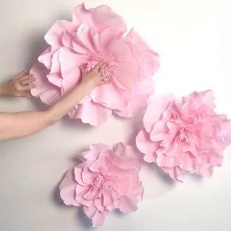 Camelia Gigante artificial Rosa (x3)
