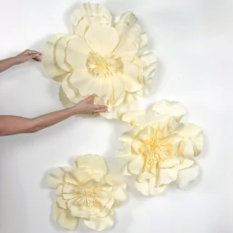 Camelia Gigante artificiale Crema (x3)