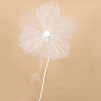 Coquelicot G&eacute;ant Artificiel - Blanc