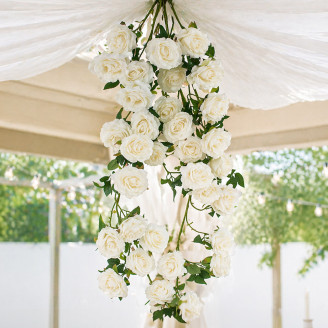 Pendente Artificiale di Rose - Crema