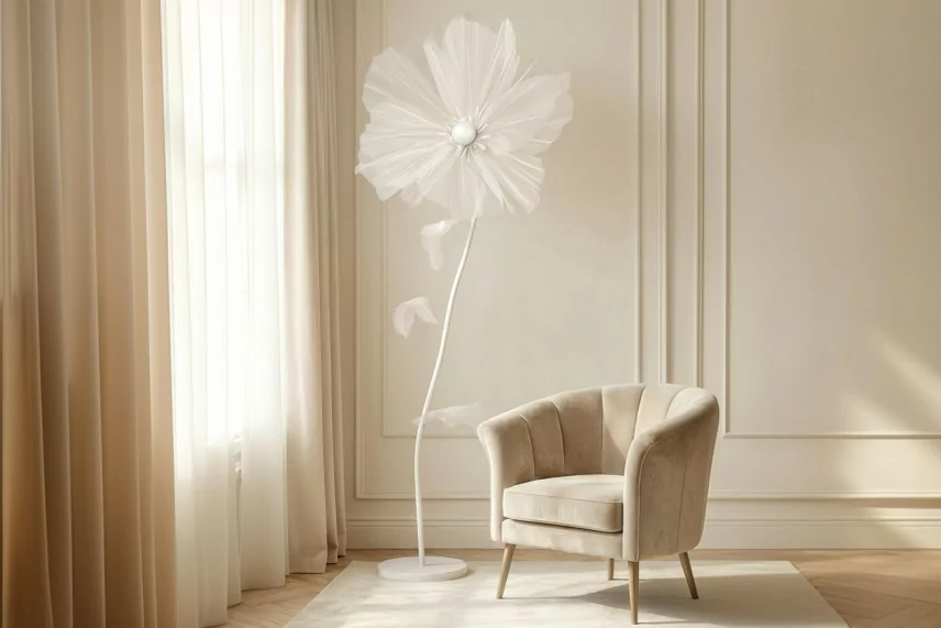 Coquelicot G&eacute;ant artificiel Blanc
