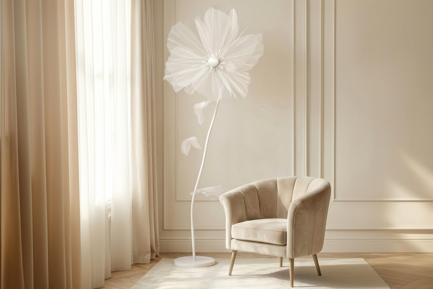 Coquelicot Gigante Artificial - Blanco