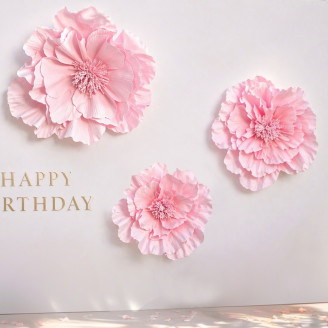 Artificial Giant Camellia - Set of 3 - Pink